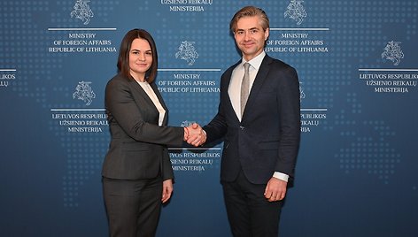 S. Cichanouskaja ir K. Budrys / URM nuotr.