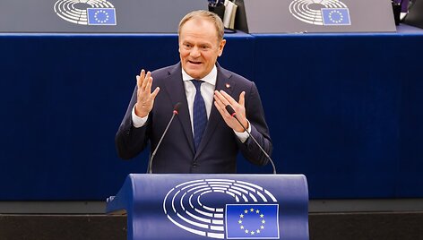Lenkijos ministras pirmininkas Donaldas Tuskas / Philipp von Ditfurth / dpa/picture-alliance