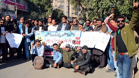 Pakistano žurnalistų protestas / PPI / ZUMAPRESS.com