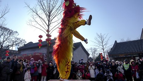 Liūtų šokis šventykloje Pekine / Andy Wong / AP