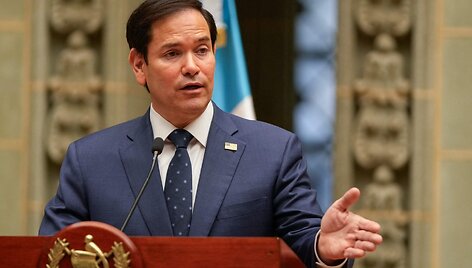 JAV valstybės sekretorius Marco Rubio / MARK SCHIEFELBEIN / AFP