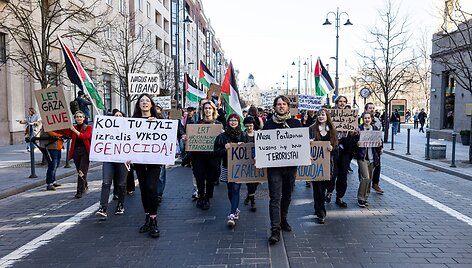 Protesto eisena &bdquo;Už laisvą Palestiną&ldquo; / BNS nuotr.
