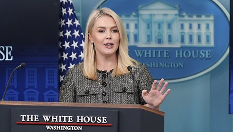 Baltųjų rūmų spaudos sekretorė Karoline Leavitt / Alex Brandon / AP