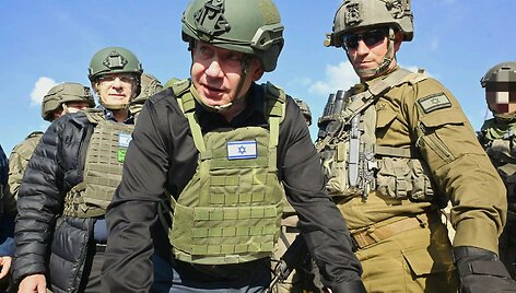 Benjaminas Netanyahu vizito Gazos Ruože metu / - / AFP