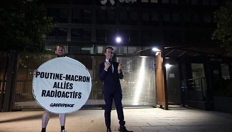Emmanuelio Macrono va&scaron;kinė figūra / XAVIER GALIANA / AFP