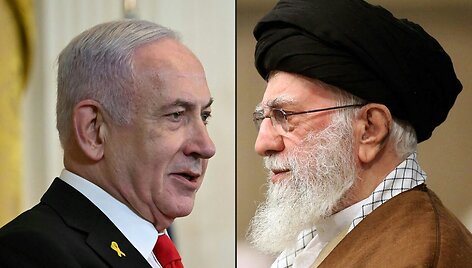Benjaminas Netanyahu ir Irano auk&scaron;čiausiasis lyderis ajatola Ali Khamenei  / ANDREW CABALLERO-REYNOLDS - / AFP