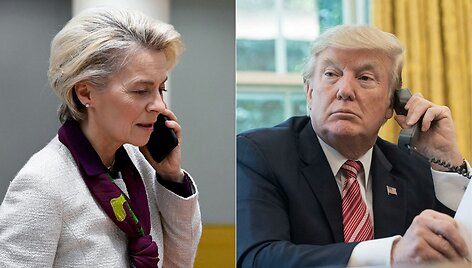 U. von der Leyen ir D. Trumpas / JOHN THYS NICHOLAS KAMM / AFP