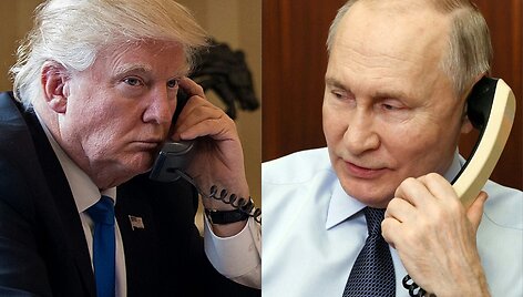 D. Trumpo ir V. Putino pokalbis telefonu / DREW ANGERER GAVRIIL GRIGOROV / AFP