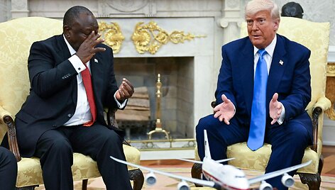 Donaldas Trumpas ir Cyrilas Ramaphosa / JIM WATSON / AFP
