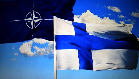 NATO ir Suomijos vėliavos / Yassine Mahjoub/SIPA / Yassine Mahjoub/SIPA