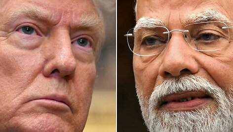 Donaldas Trumpas ir Narendra Modi / JIM WATSON SAJJAD HUSSAIN / AFP