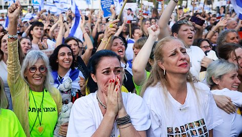 Minia Tel Avive laukia įkaitų paleidimo / MENAHEM KAHANA / AFP