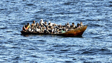 Migrantų valtis / FETHI BELAID / AFP
