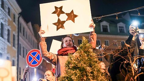 Protestas Latvijoje / GINTS IVUSKANS / AFP