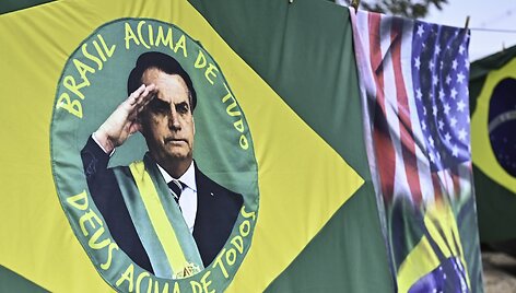 Jairo Bolsonaro rėmėjų vėliava / Ton Molina / ZUMAPRESS.com