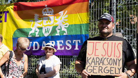 Protestuotojai už Budape&scaron;to &bdquo;Pride&ldquo; / ATTILA VOLGYI / AFP