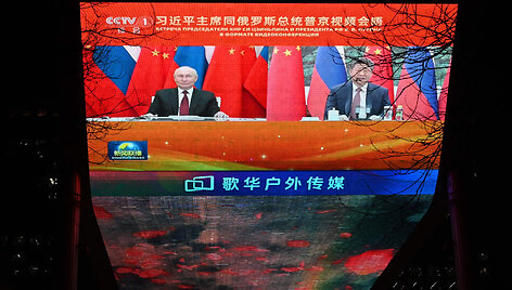 Vladimiras Putinas ir Xi Jinpingas / GREG BAKER / AFP
