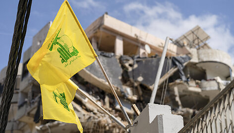 &bdquo;Hezbollah&ldquo; vėliava Beirute / Silvia Casadei/MEI/SIPA / Silvia Casadei/MEI/SIPA