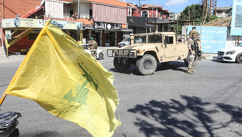 &bdquo;Hezbollah&ldquo; vėliava / MAHMOUD ZAYYAT / AFP