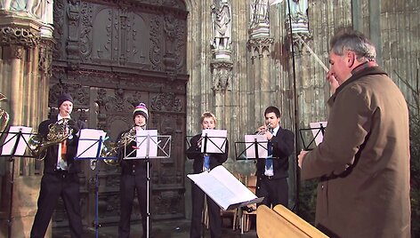 VIDEO kadras: Kalėdų mugė Ulme, vykstanti prie auk&scaron;čiausios pasaulio bažnyčios