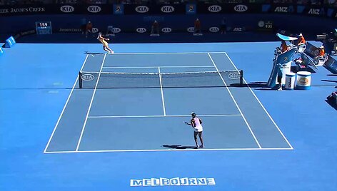 VIDEO kadras: &bdquo;Australian Open&ldquo; finale kovos Viktorija Azarenka ir Li Na