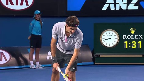 VIDEO kadras: Rogeris Federeris užtikrintai nugalėjo Nikolajų Davydenką ir pateko į trečią „Australian Open“ varžybų ratą