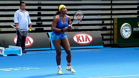 VIDEO kadras: Serena Williams ruo&scaron;iasi &bdquo;Australian Open&ldquo; tunryrui