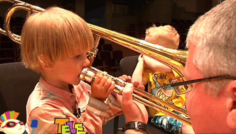 Muzikos instrumentai vaikų akimis: galingasis trombonas