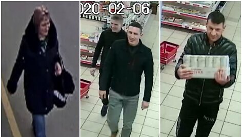 Policija pra&scaron;o atpažinti piniginės ir alaus vagystėmis įtariamus asmenis
