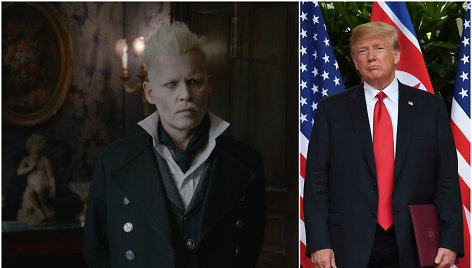 Johnny Deppas filme „Fantastiniai gyvūnai: Grindelvaldo nusikaltimai“ ir Donaldas Trumpas