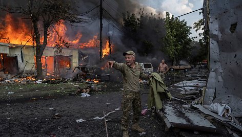 Raketos smūgis Kostiantynivkos turgui