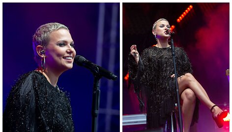 Justės Arlauskaitės-Jazzu koncerto Trakų pilies kieme akimirka