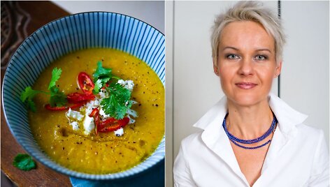 Nida Degutienė ir jos ruo&scaron;tas geltonasis gaspačas