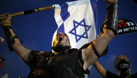 Protestas prie&scaron; Benjaminą Netanyahu