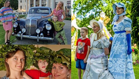 Rūta Mikelkevičiūtė su dukra Dominyka ir sūnumi Jonu