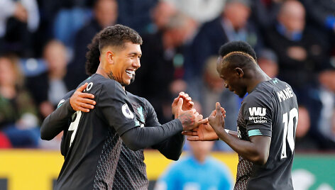 &bdquo;Liverpool&ldquo; puolimo trejetas &ndash; Mohammedas Salahas, Roberto Firmino ir Sadio Mane