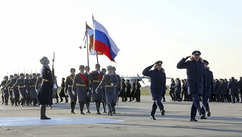 Pasitinkami iš Sirijos grįžę Rusijos kariai