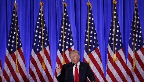I&scaron;rinktojo JAV prezidento Donaldo Trumpo spaudos konferencija