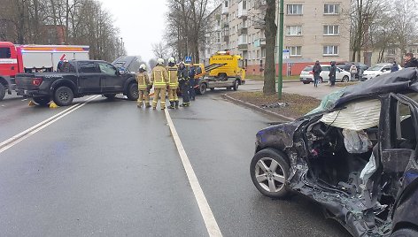 Avarija Sausio 15-osios gatvėje Klaipėdoje