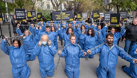 Protestas prieš uigūrų išnaudojimą Kinijoje