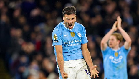 Rodri įvartis išgelbėjo "Manchester City" nuo pralaimėjimo namie.