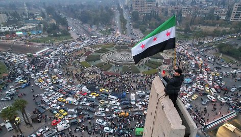 Sirijos sukilėlių vėliava / BAKR ALKASEM / AFP