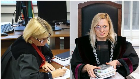 Prokurorė J.Karčinskienė (kairėje) jokio kaltinamojo akto broko neįžvelgė, tačiau pamatinį bylos dokumentą kriti&scaron;kai įvertino teisėja K.Grinevičiūtė.