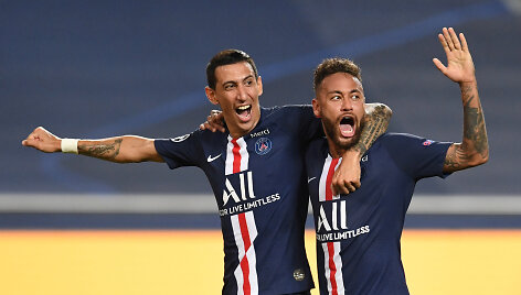 PSG  &ndash; &bdquo;Leipzig&ldquo; rungtynių akimirka. Neymaras ir A.Di Maria.