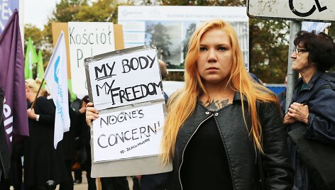 Protestas prie&scaron; abortų draudimą Lenkijoje