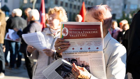 Nacionalinis susivienijimas dėl elektros kainų, elektros rinkos liberalizavimo atšaukimo surengė protesto akciją 