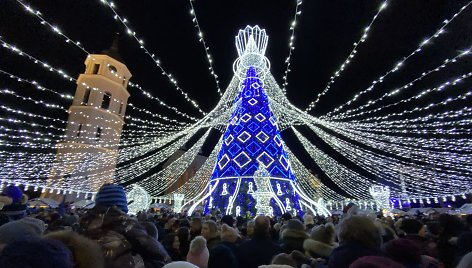 Vilniaus Kalėdų eglės įžiebimas Katedros aikštėje 