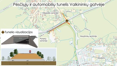 Tunelio po geležinkeliu Valkininkų gatvėje, Vilniuje, vizualizacija