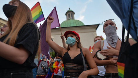 LGBT bendruomenės protestas Krokuvoje