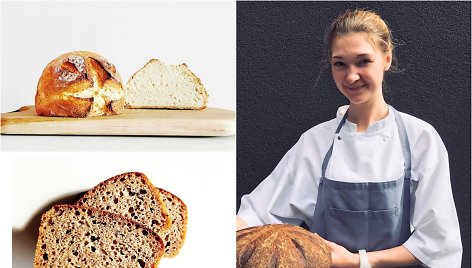 Kristina Liukaitytė ir jos kepta dviejų rūšių duona